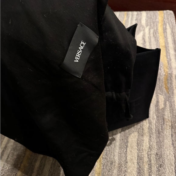 La Medusa Canvas Tote | Versace Black Tote Bag with Gold Medusa Accent - Picture 6 of 11